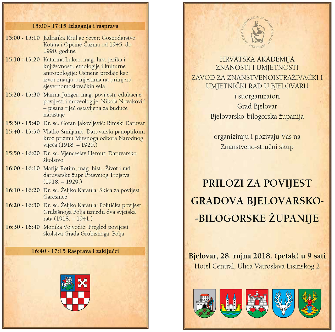 Prilozi za povijest gradova Bjelovarsko-bilogorske županije