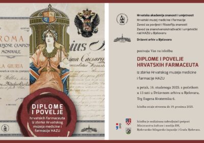 Izložba Diplome i povelje hrvatskih farmaceuta iz zbirke Hrvatskog muzeja medicine i farmacije