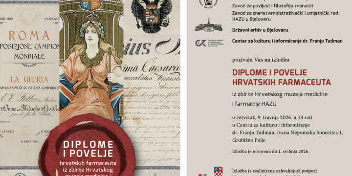 U Grubišnom Polju izložba Diplome i povelje hrvatskih farmaceuta iz zbirke Hrvatskog muzeja medicine i farmacije